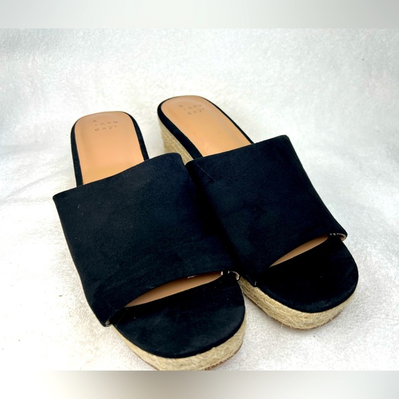 A New Day, black 2.5 inch rope wedge size 8.5 - Picture 2 of 5